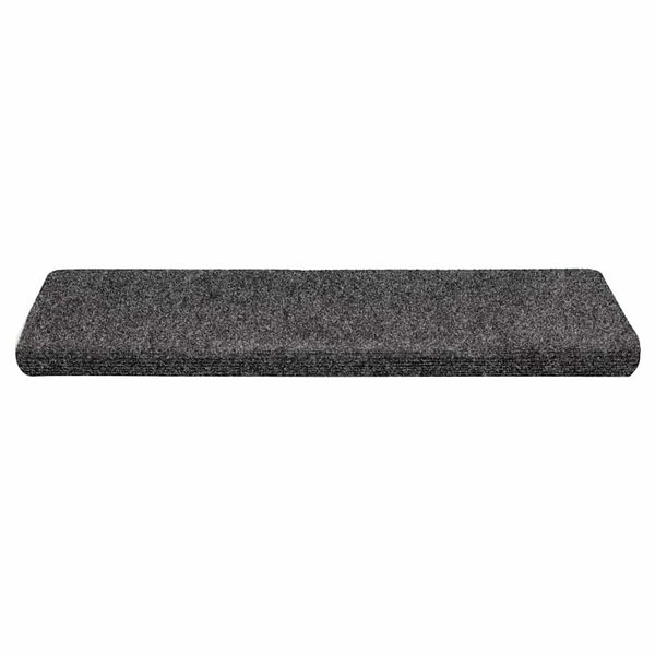 vidaXL Felpudos autoadhesivos para escaleras, 30 unidades, 65 x 21 x 4 cm, borde rectangular, gris oscuro