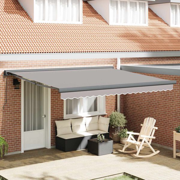 vidaXL Toldo Gris Claro 400 x 300 cm Poli&eacute;ster y Aluminio