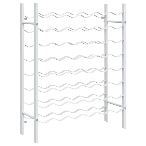 vidaXL Botellero para 48 botellas de metal blanco