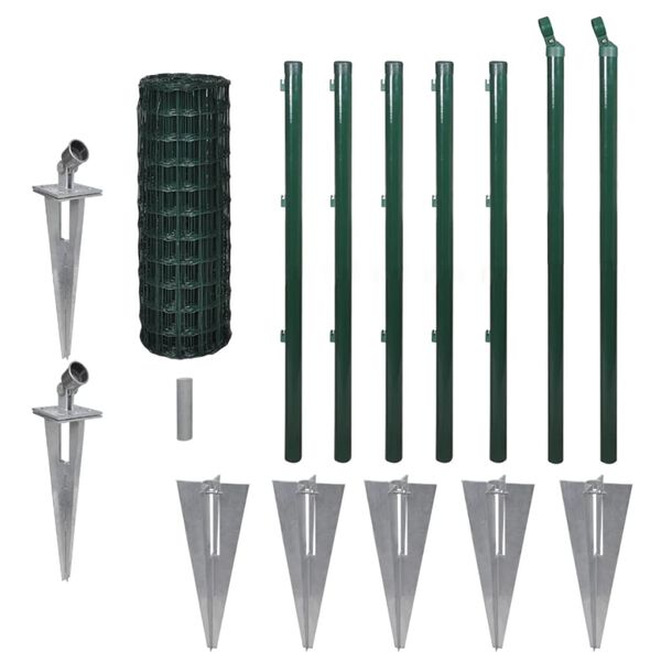 vidaXL Set de euro valla acero verde 10x0,8 m