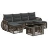 vidaXL Conjunto de sof&aacute;s de jard&iacute;n 7 uds. Gris y Gris Oscuro
