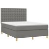 vidaXL Cama box spring con colch&oacute;n tela gris oscuro 140x190 cm