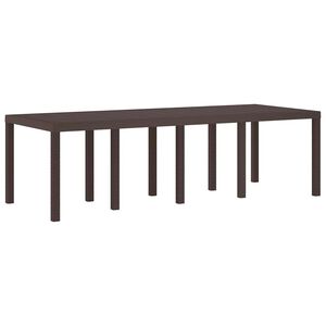 vidaXL Mesa de Jard&iacute;n Marr&oacute;n 250 x 100 x 73 cm rat&aacute;n sint&eacute;tico