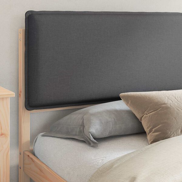vidaXL Estructura de Cama con Cabecera Tapizada Gris oscuro
