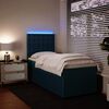 vidaXL Cama box spring con colch&oacute;n terciopelo azul 100x200 cm