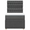 vidaXL Cama box spring con colch&oacute;n tela gris oscuro 100x200 cm
