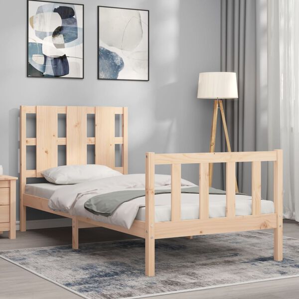 vidaXL Estructura de cama sin colchón madera maciza de pino 90x190 cm