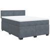vidaXL Cama box spring con colch&oacute;n terciopelo gris oscuro 140x190 cm