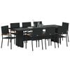 vidaXL Conjunto de Comedor de Jard&iacute;n 9 pcs Negro rat&aacute;n sint&eacute;tico