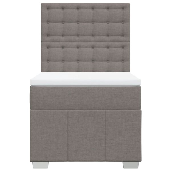 vidaXL Cama box spring con colch&oacute;n tela gris taupe 80x200 cm