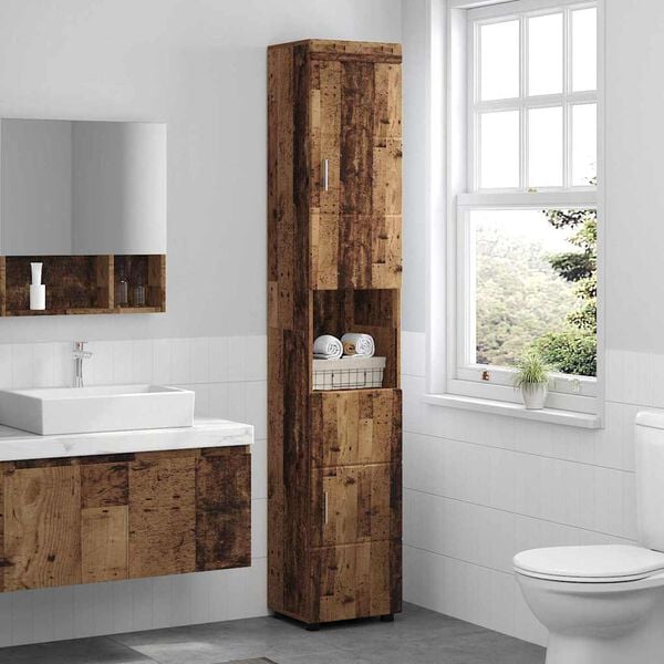vidaXL Juego de Muebles de Baño TULUM Madera envejecida