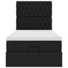 vidaXL Cama otomana con colch&oacute;n negra 90x200 cm tela