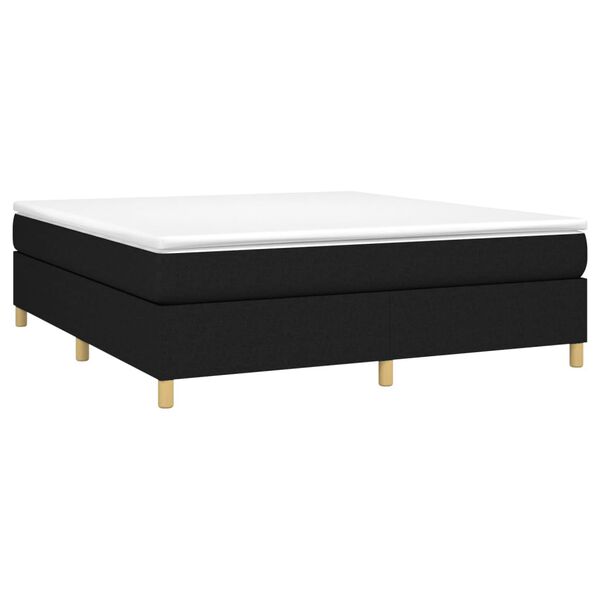 vidaXL Cama box spring con colchón tela negro 160x200 cm