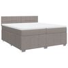 vidaXL Cama box spring con colch&oacute;n tela gris taupe 200x200 cm