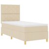 vidaXL Cama tipo Box Spring con colch&oacute;n Crema 90 x 200 cm tela