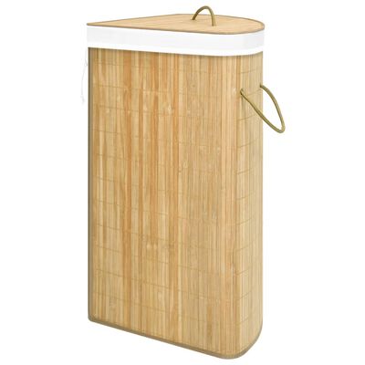 vidaXL Cesto para la ropa sucia de esquina bambú 60 L