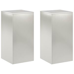 vidaXL Soporte de plantas 2 pcs Plateado 40 x 40 x 80 cm Acero