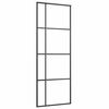 vidaXL Puerta corredera ESG vidrio y aluminio negra 76x205cm