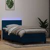 vidaXL Cama box spring con colch&oacute;n y LED terciopelo azul oscuro 80x220 cm