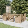 vidaXL Set de muebles de jard&iacute;n 5 pzas madera maciza pino impregnada