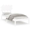vidaXL Estructura de cama de madera maciza blanca 90x190 cm