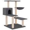 vidaXL Rascador para gatos con postes de sisal gris oscuro 82,5 cm