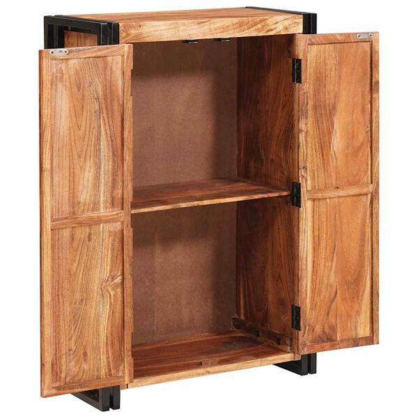 vidaXL Highboard con Puertas Marrón Madera maciza de Acacia y Metal