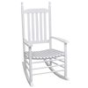 vidaXL Mecedora de madera con asiento curvado madera blanca