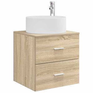 vidaXL Vanidad con Lavabo de Pared Roble Sonoma 49,5 x 44,5 x 65,5 cm
