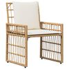 vidaXL Juego de muebles de exterior 4 pcs Natural y Crema