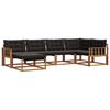 vidaXL Conjunto de sof&aacute;s de exterior con coj&iacute;n 6 pcs Natural y negro