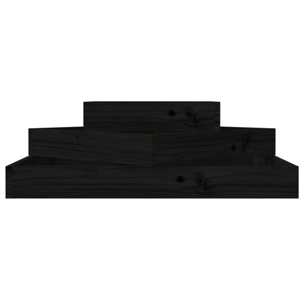 vidaXL Jardinera de madera maciza de pino negro 83x83x27 cm