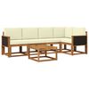 vidaXL Conjunto de sof&aacute;s de exterior 6 uds. 5 plaza Natural y Crema