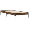 vidaXL Estructura cama madera ingenier&iacute;a metal roble humo 100x200 cm