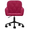 vidaXL Silla de oficina giratoria de terciopelo rojo tinto
