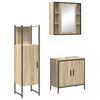 vidaXL Juego de muebles de ba&ntilde;o 3 pcs Marr&oacute;n Madera contrachapada