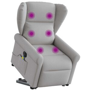 vidaXL Sill&oacute;n de masaje el&eacute;ctrico reclinable elevable tela gris nube