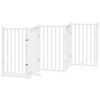 vidaXL Puerta de perros plegable 12 paneles madera &aacute;lamo blanca 600 cm