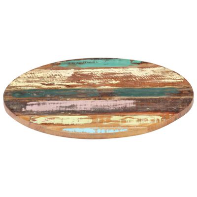 vidaXL Tablero de mesa madera maciza reciclada Ø40x(2,5-2,7) cm