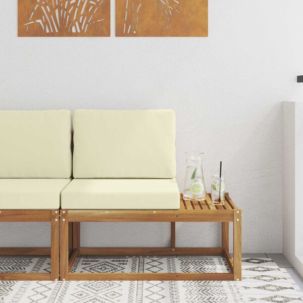 vidaXL Sof&aacute; de esquina exterior con coj&iacute;n Natural 91 x 63 x 73 cm