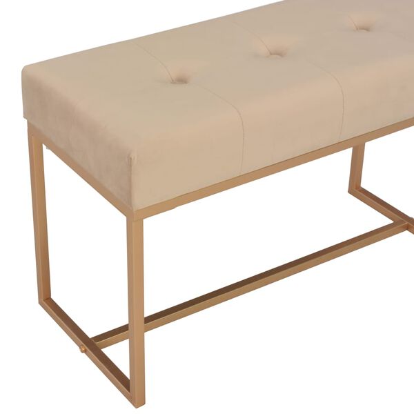 vidaXL Banco 80 cm terciopelo beige