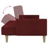 vidaXL Sof&aacute; cama de 2 plazas tela rojo vino tinto