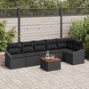 vidaXL Conjunto de sof&aacute;s de jard&iacute;n 7 pcs Negro rat&aacute;n sint&eacute;tico