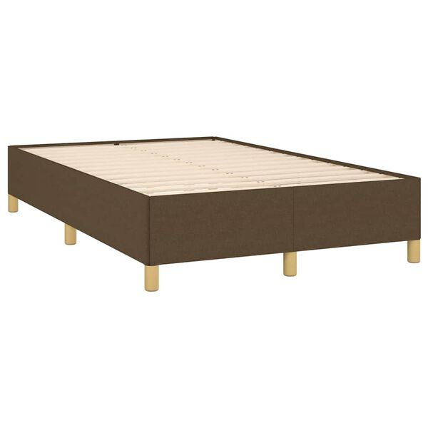 vidaXL Cama box spring con colch&oacute;n tela marr&oacute;n oscuro 120x190 cm
