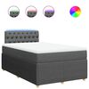 vidaXL Cama box spring con colch&oacute;n tela gris oscuro 120x190 cm