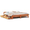 vidaXL Cama sin colch&oacute;n madera maciza de pino marr&oacute;n cera 200x200 cm
