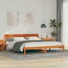 vidaXL Estructura de cama Marr&oacute;n 200 x 200 cm Madera de pino macizo