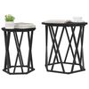vidaXL Mesa de Caf&eacute; 2 pcs Roble Negro Madera Ingenierizada y Acero