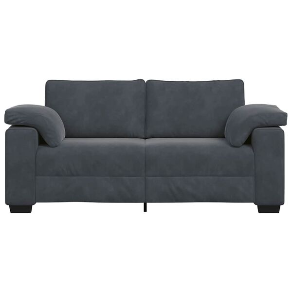 vidaXL Sofá Loveseat gris oscuro 140 cm terciopelo