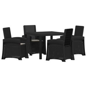 vidaXL Conjunto de Comedor de Jard&iacute;n 5 uds. Antracita y Gris Claro PP